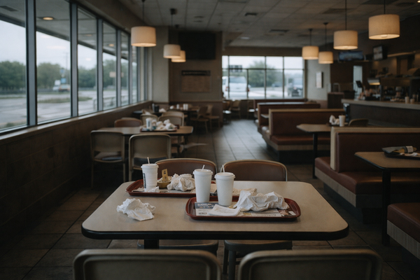 GOLDEN ARCHES AND RED TICKERS