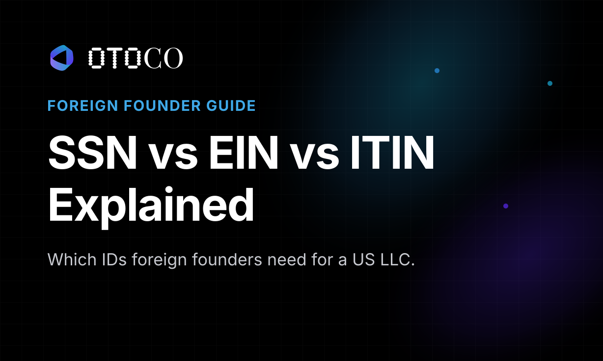 SSN vs EIN vs ITIN for Foreign Founders (Plain English)