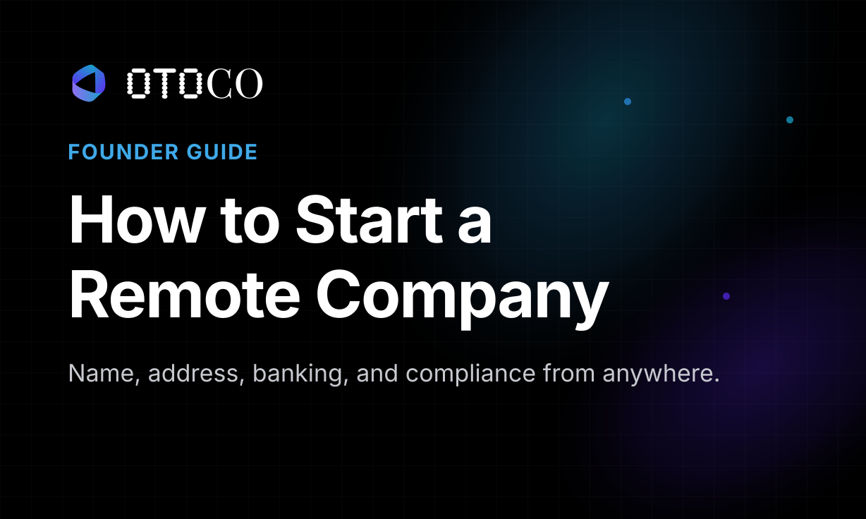 How to start a remote US company — OtoCo founder guide cover