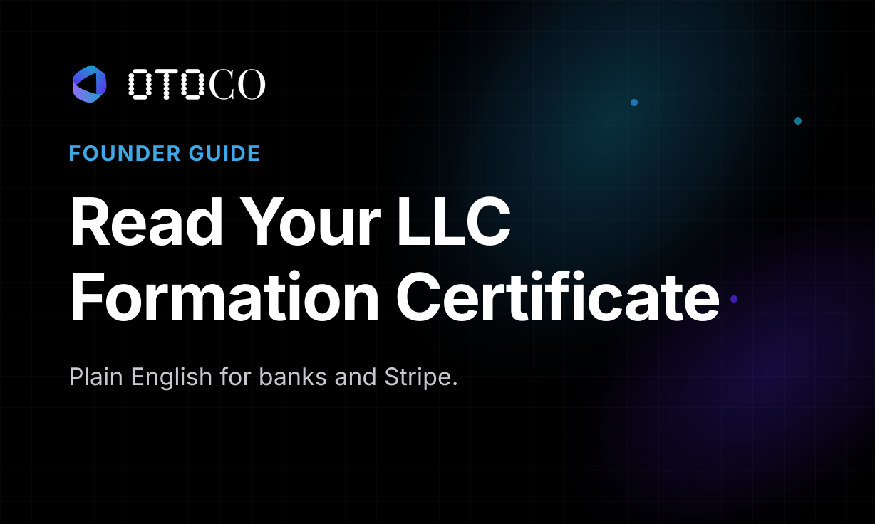 How to Read Your US LLC's Certificate of Formation (2026 Guide)