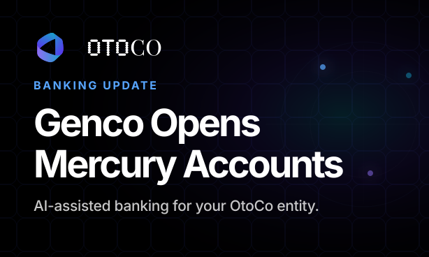 OtoCo card: Genco Opens Mercury Accounts