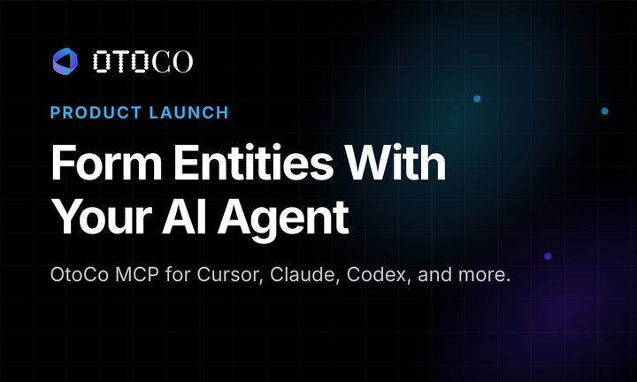Form Entities With Your AI Agent — OtoCo MCP product launch cover