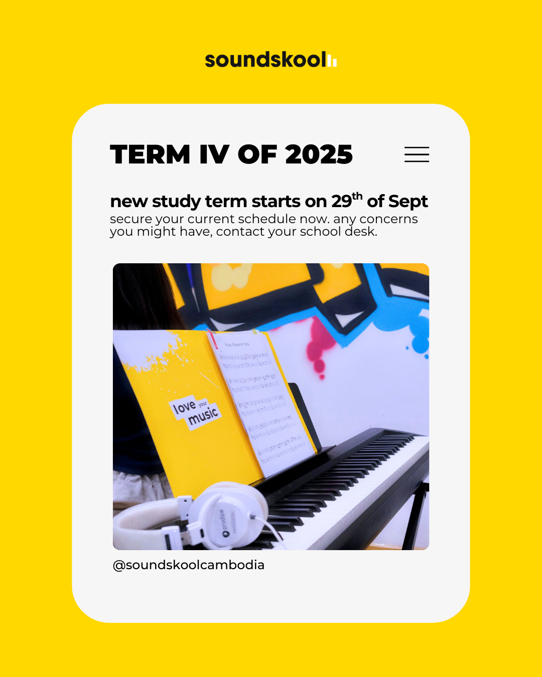 NEW STUDY TERM – TERM IV OF 2025