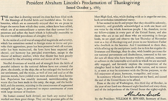 Thanksgiving Proclamation
