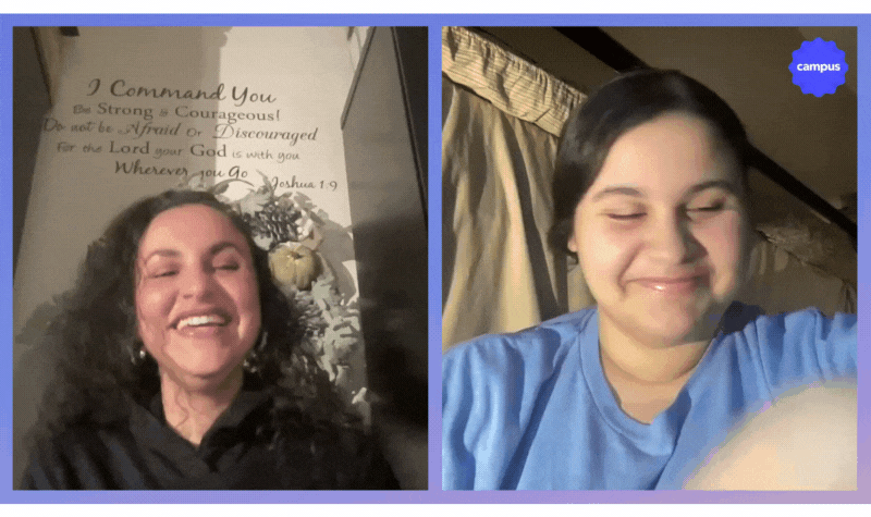 Sylvia and Bethany Sullivan in the Campus student interview