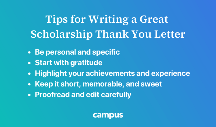 tips for writing a great scholarship thank you letter 