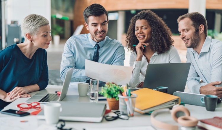 A marketing team engages in a strategic planning session