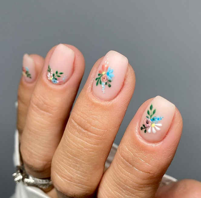 Floral Print Nails