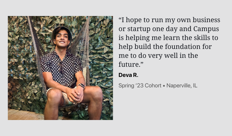 photo of campus student deva and his review