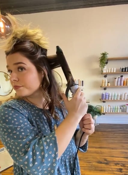 Curling with a flat iron