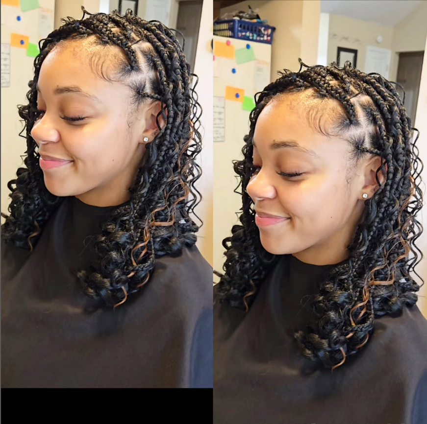 Boho knotless braids