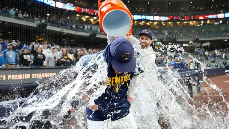 Milwaukee Brewers celebrate win over Pittsburgh Pirates