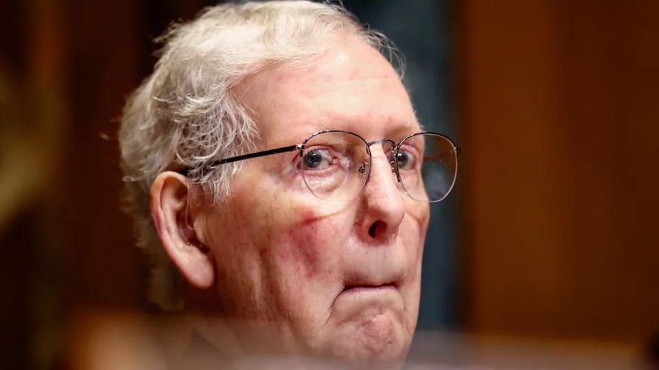 Mitch McConnell being taken to hospital after reported fall
