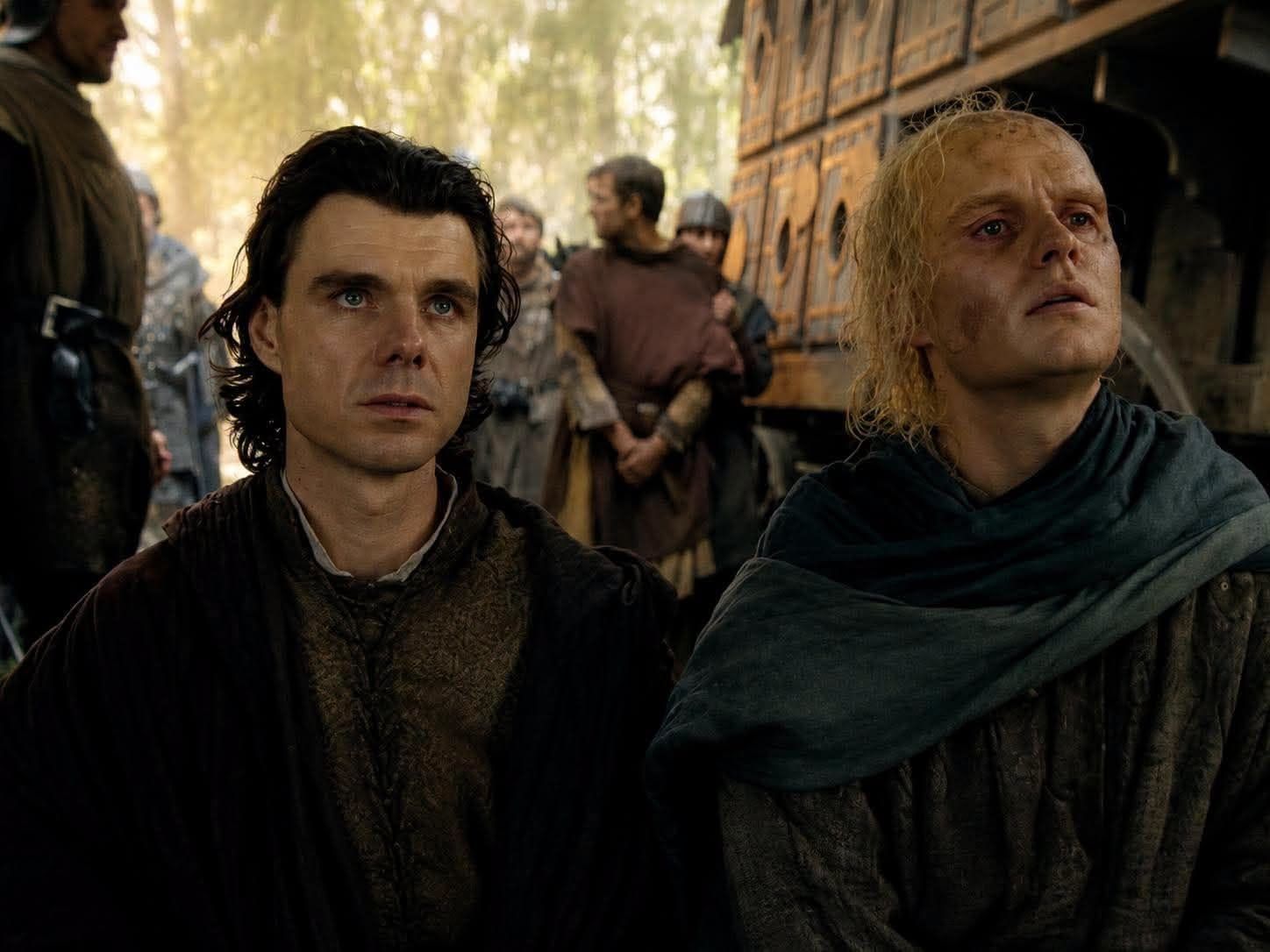 Tom Glynn-Carney filming dragon-riding scenes in House of the Dragon