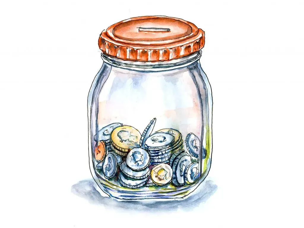 A mason jar of coins is a classic way to store spare change, use as a tip or donation jar, or act as a DIY piggy bank.