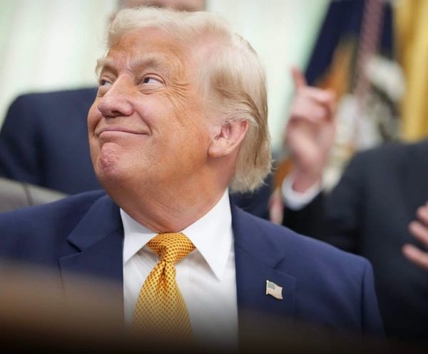 Donald Trump discussing financial markets and stock portfolio performance