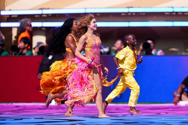Artists performing during the first-ever FIFA World Cup Final halftime show in 2026.