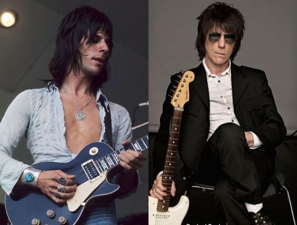 Jeff Beck performing on stage during his legendary guitar career