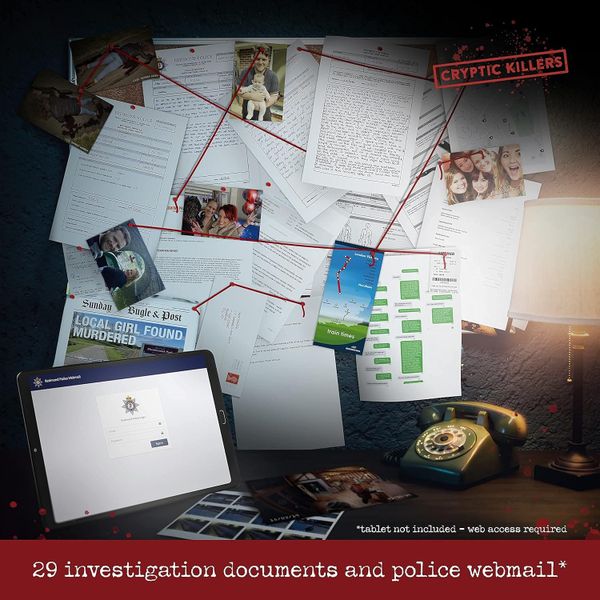 True crime case files book with detective notes and investigation documents