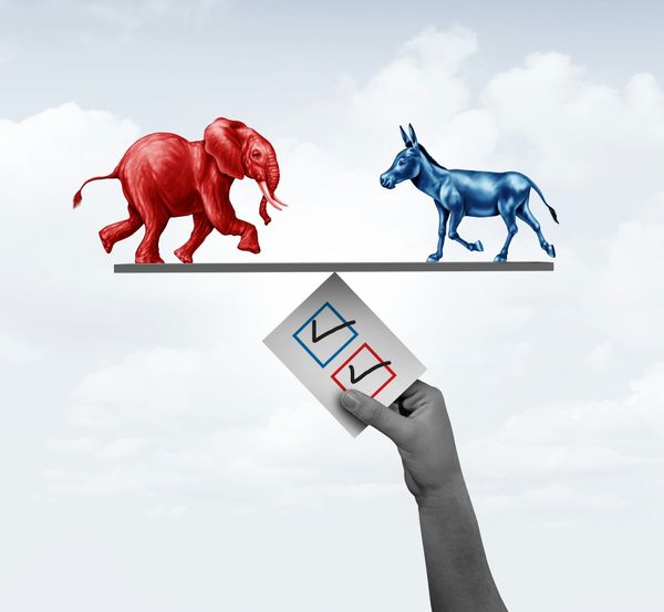 A map of the United States highlighting key battleground states with data overlays showing shifting political sentiment ahead of the 2026 midterm elections.