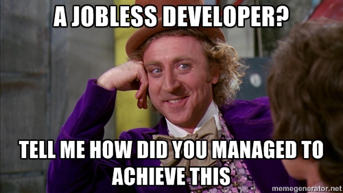 Jobless developer meme