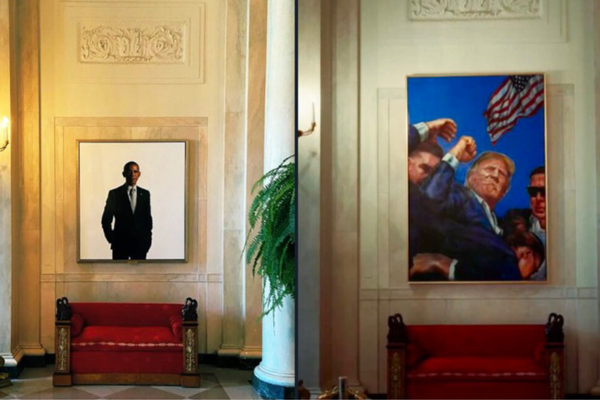 Trump Replaces Obama’s Portrait with Painting of Himself