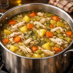 The Last Saturday of March, Gray skies, chicken soup, and homemade bread.