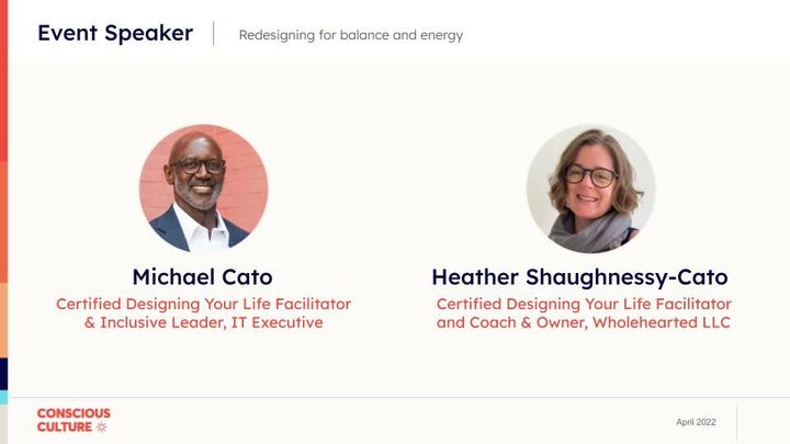 Photos of Micheal Cato and Heather Shaunghnessy-Cato. They are both smiling at the camera.