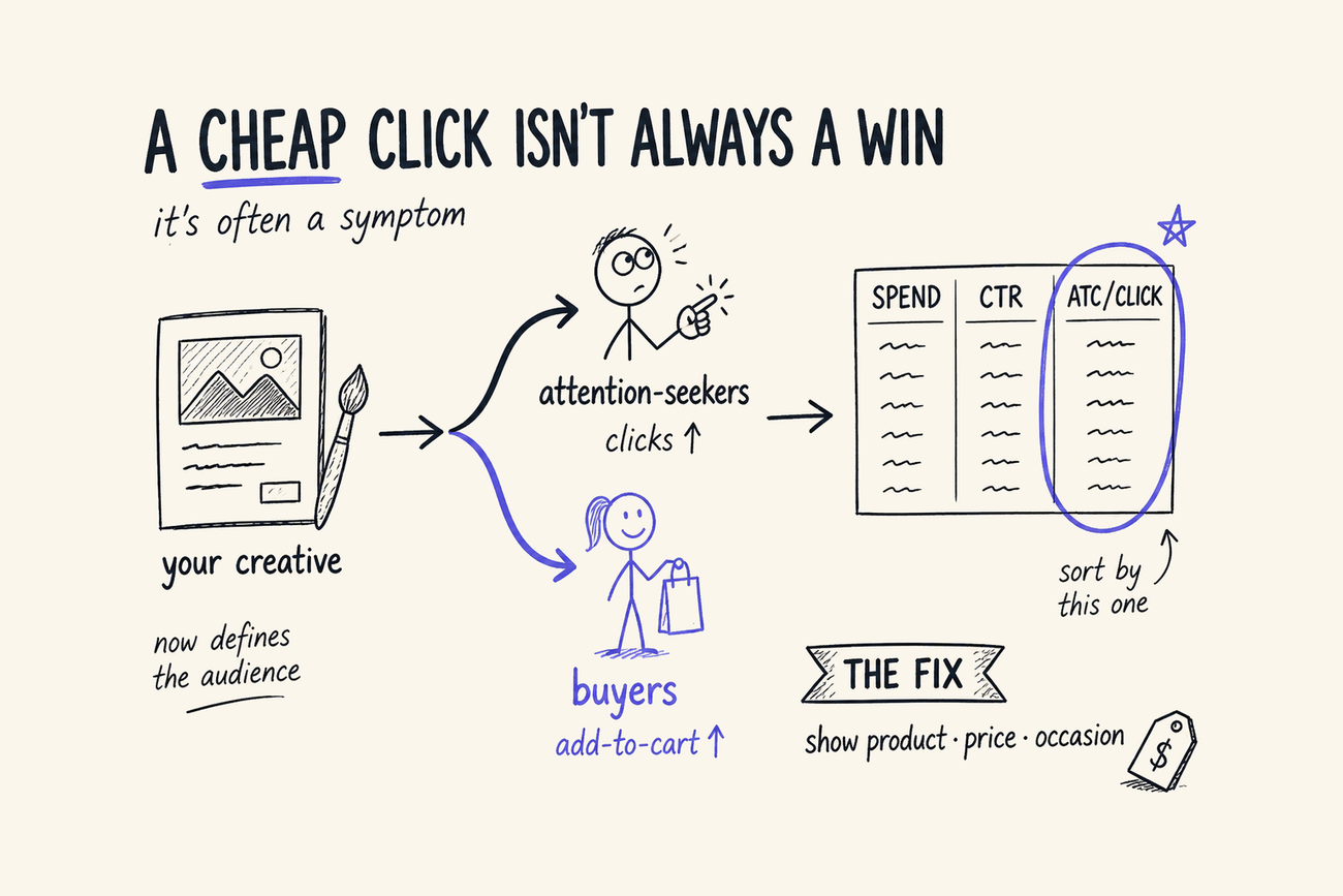 A cheap ad click is not always what we want