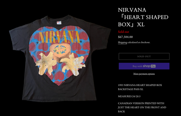 Vintage Tee炒「瘋」－同款Nirvana 〈Heart-Shaped Box〉Tee平貴差百倍