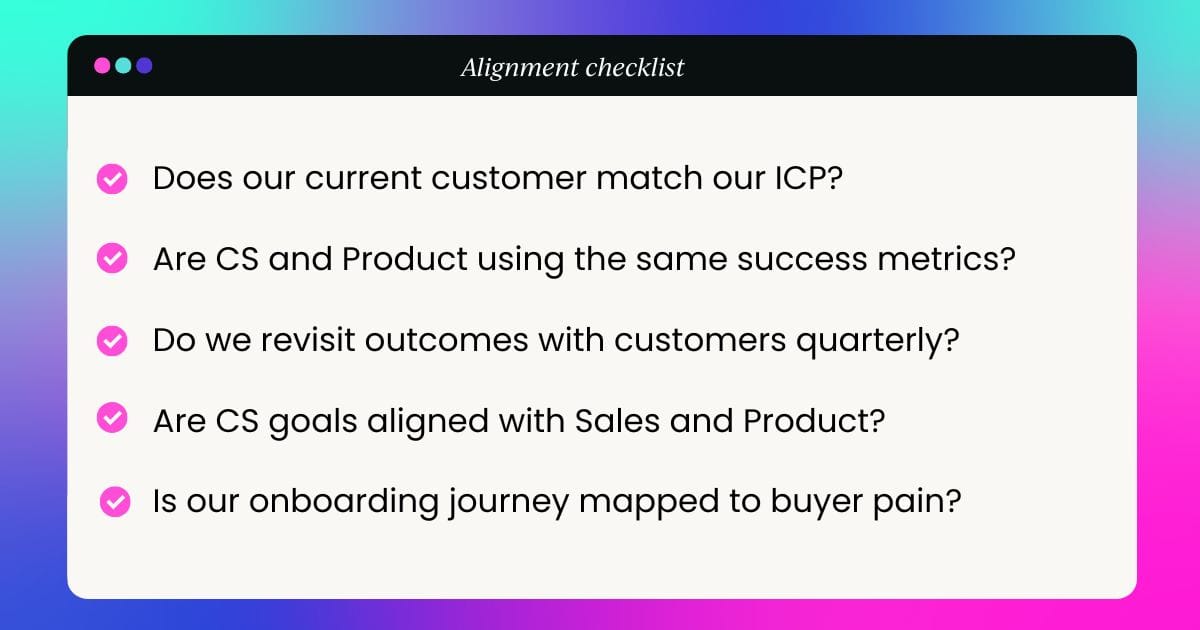 Customer success and GTM alignment checklist