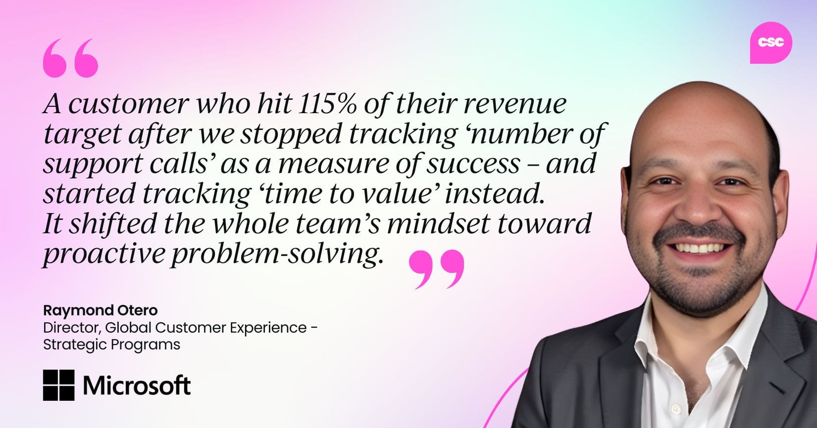 One of my favorite moments was with a customer who hit 115% of their revenue target after we stopped tracking “number of support calls” as a measure of success and started tracking “time to value” instead. It shifted the whole team’s mindset toward proactive problem-solving.