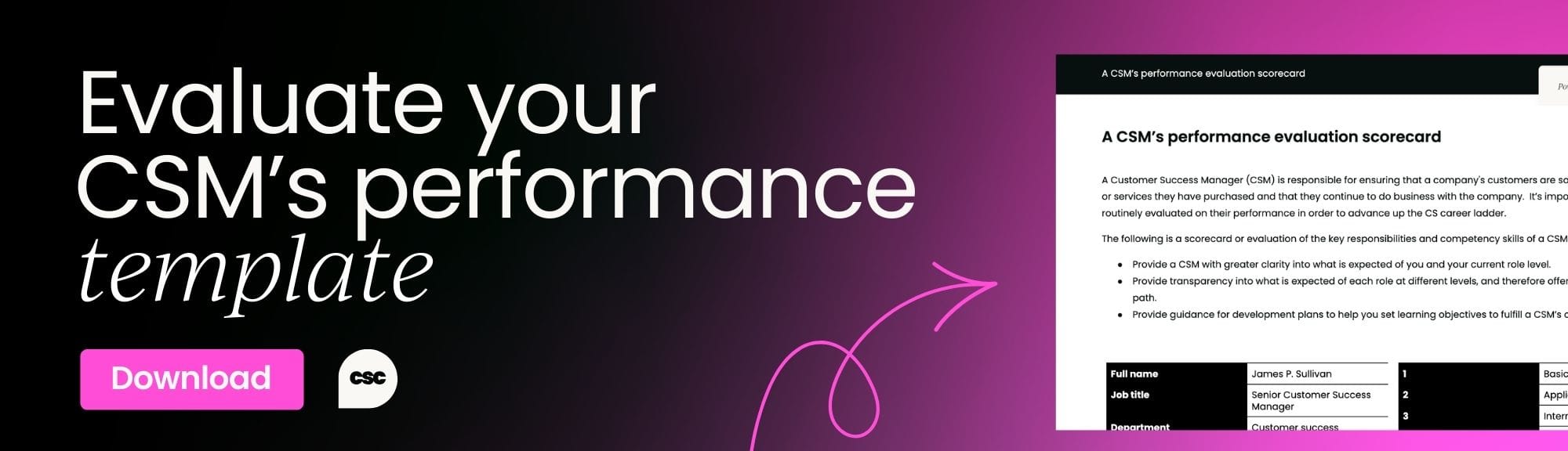 Evaluate your CSM's performance scorecard template