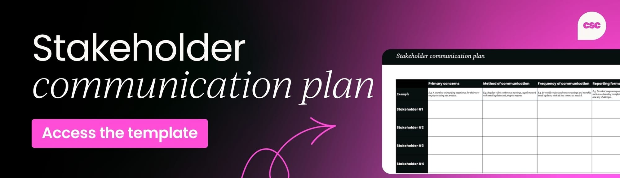 Stakeholder communication plan template