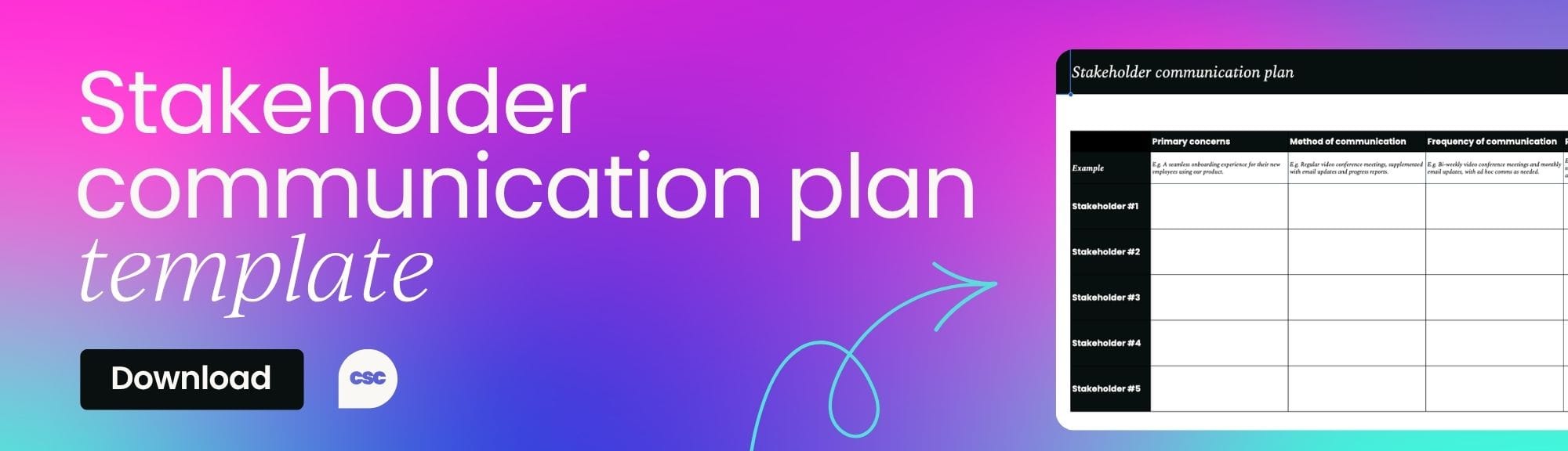 Stakeholder communication plan template
