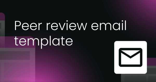 Peer review email template