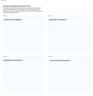 Template: Audience Segments, Motivations , Goals, and Use Cases