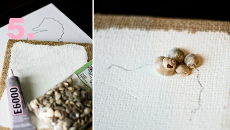 Keilrahmen gestalten seepferd selber machen muscheln kleben schablone.jpg