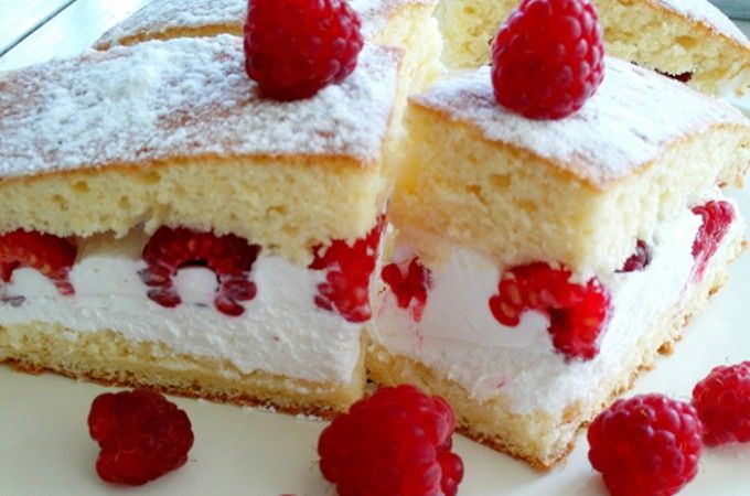 Rezept für leckeren Käsekuchen mit Himbeeren :P