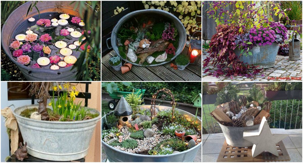 Zinkwanne wird zum Deko – 20 romantische Dekoideen :)