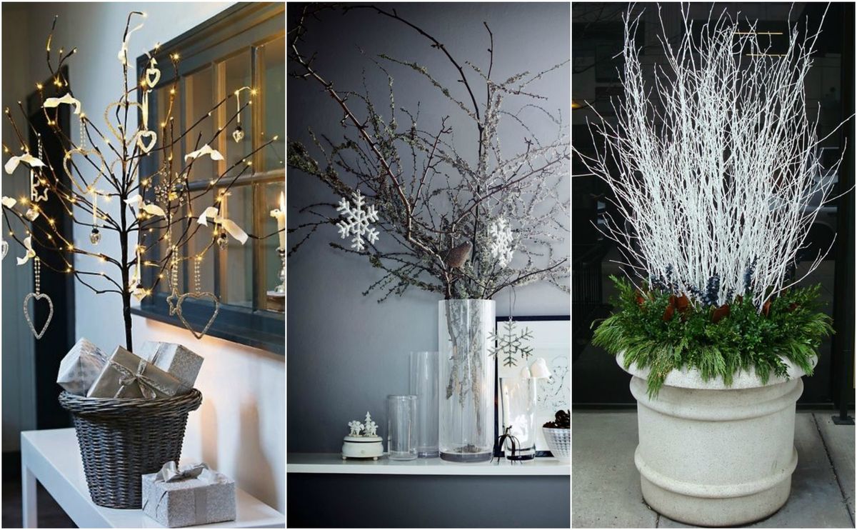 15 wunderbare winterliche Dekoration mit Zweigen :)