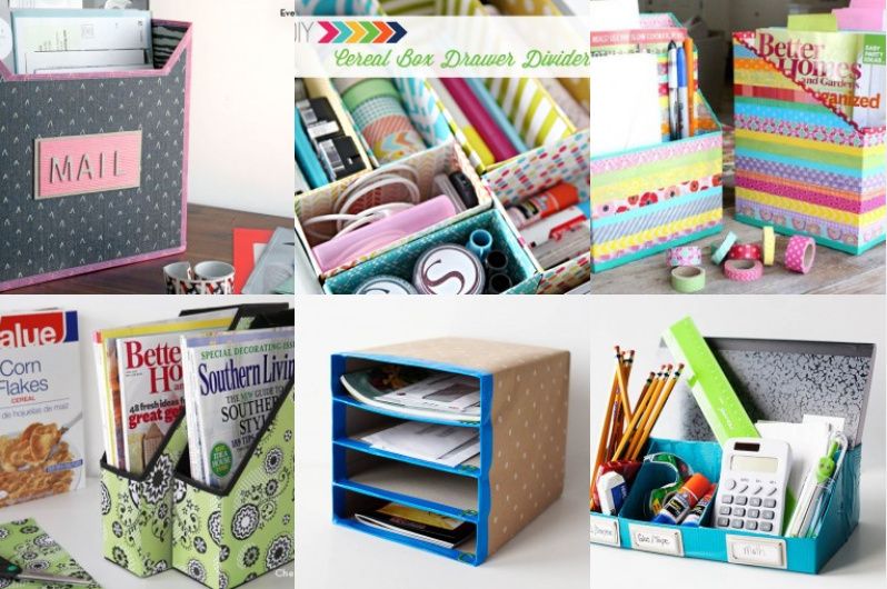 DIY Organiser aus Cornflakes- und Teepackungen