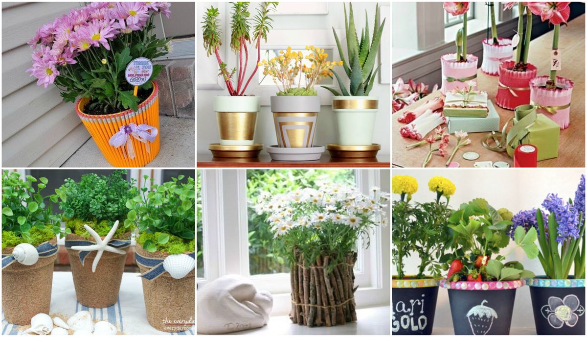 Langweilige Blumentöpfe aufpeppen – 15 originelle Ideen :)