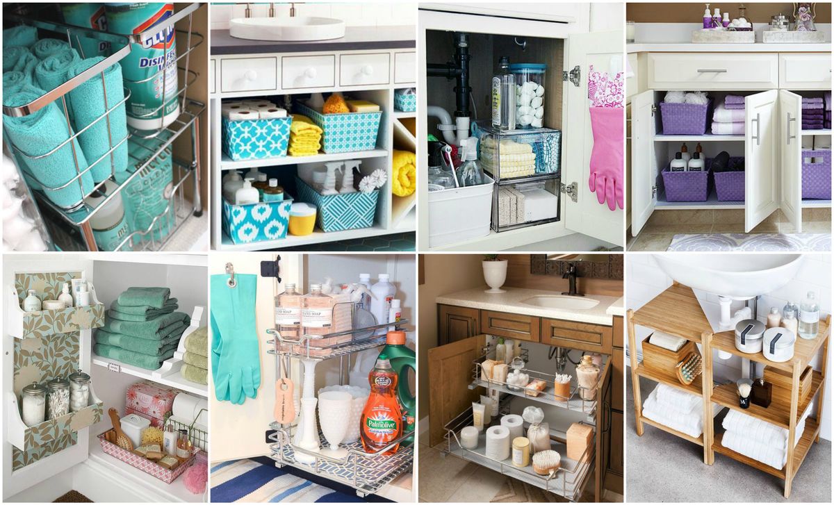35 Tipps, wie man Platz unter dem Waschbecken nutzen kann :)