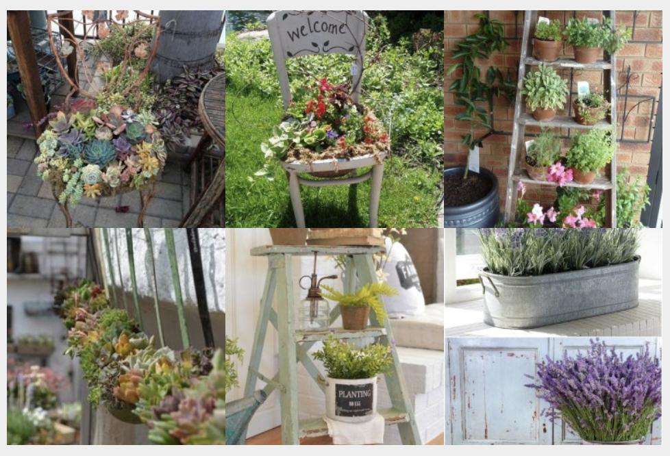 Flohmarkt-Gartendeko: gebrauchte Gegenstände werden zum Hingucker :)