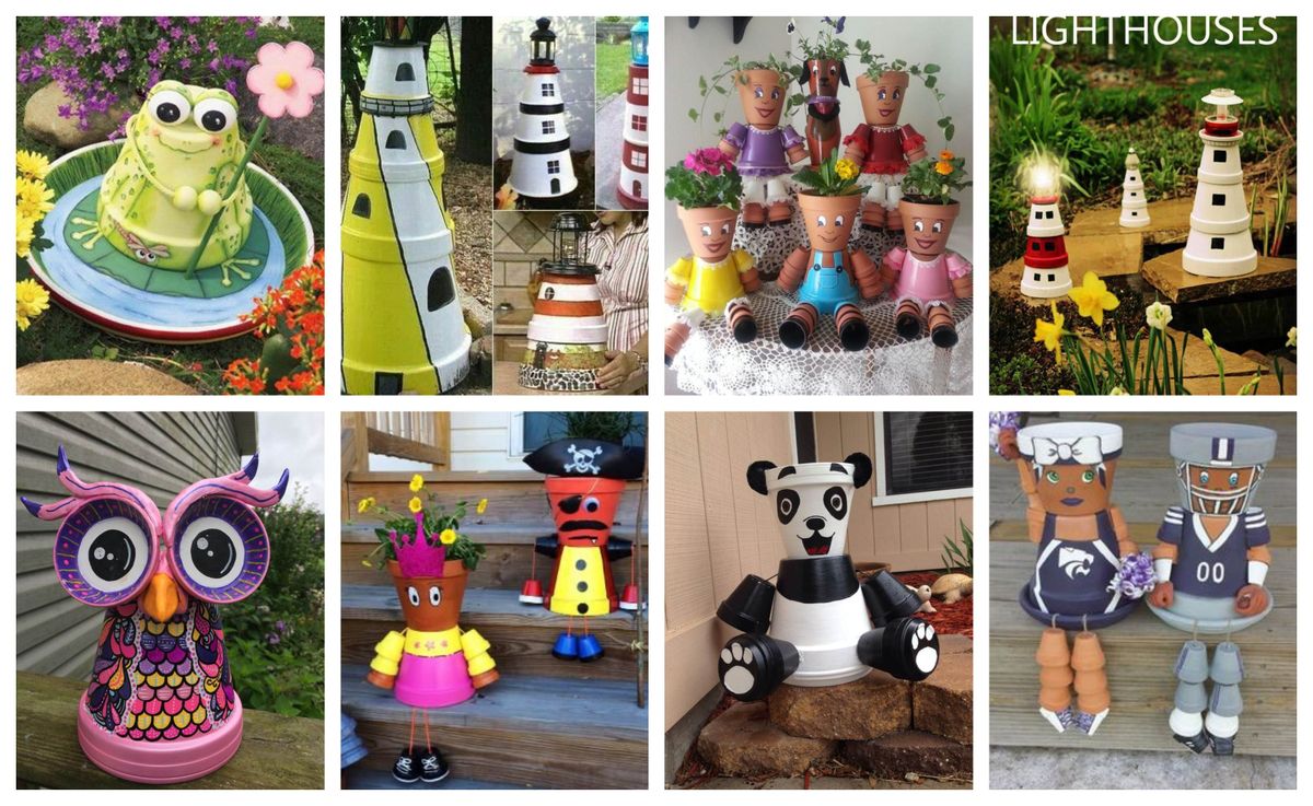 Lustige Figuren aus Tontöpfen basteln – günstige Ideen :)