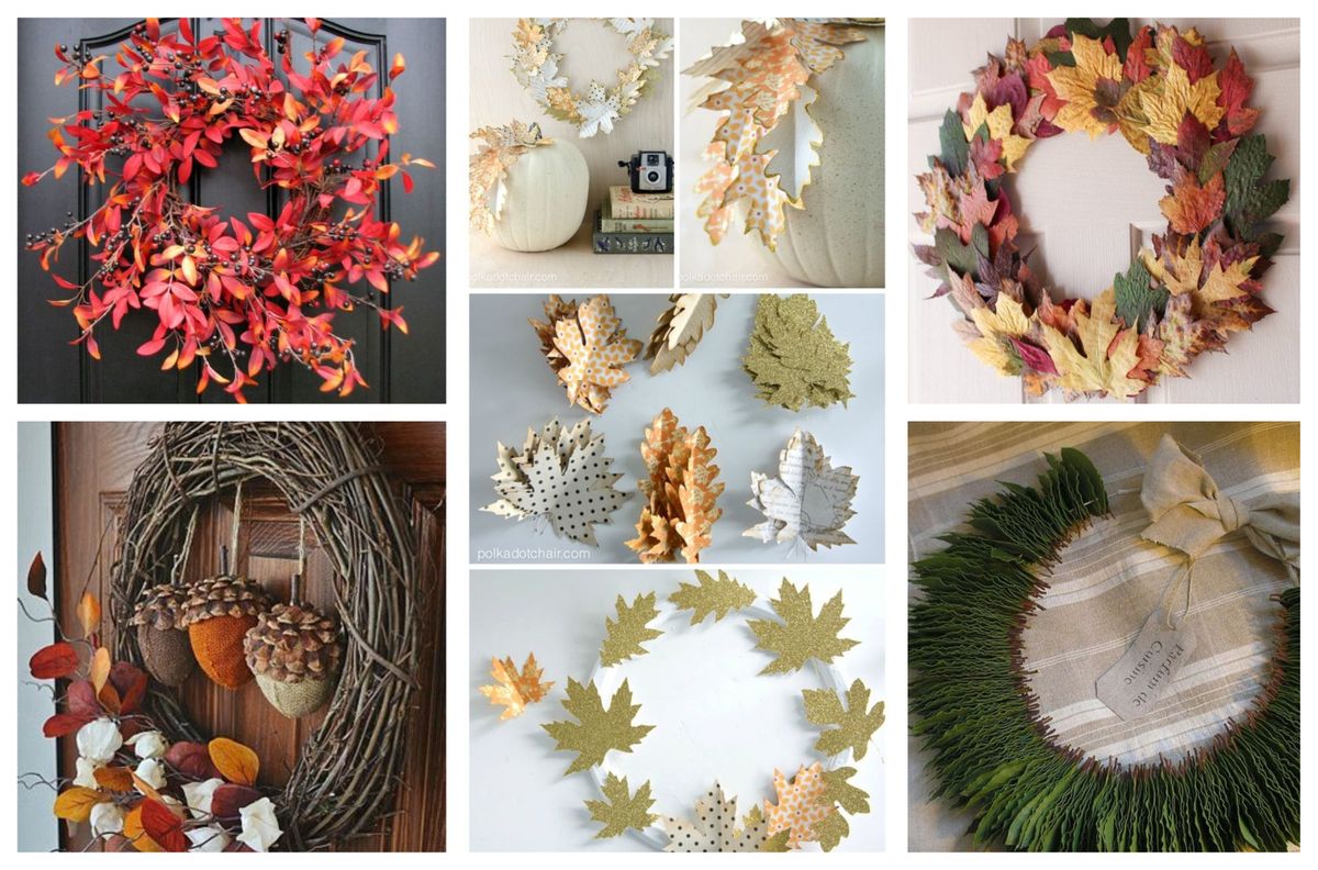 15 kreative herbstliche DIY Türkränze aus Naturmaterialien :)