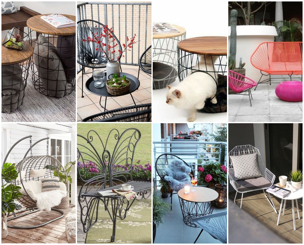 Balkon/Terrasse-Gestaltung: stylische Metallmöbel-Ideen