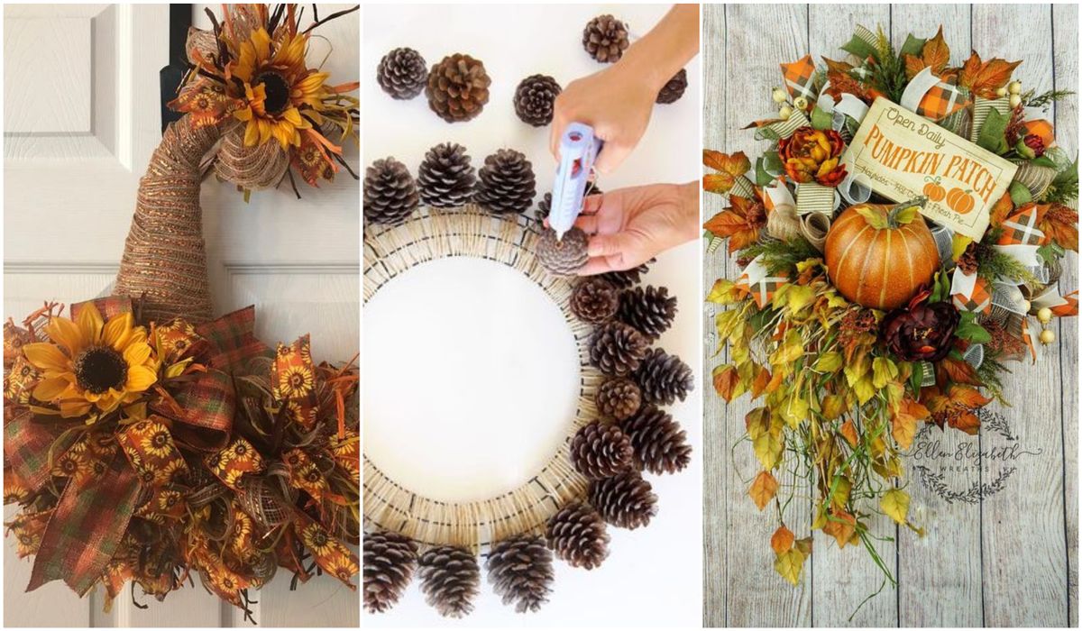 Verschiedene Herbstkränze selber machen