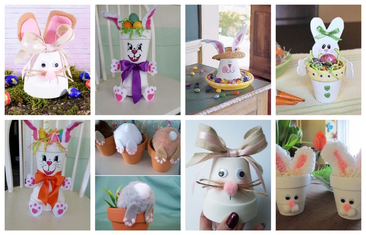 Osterhasen aus alten Tontöpfen basteln :)